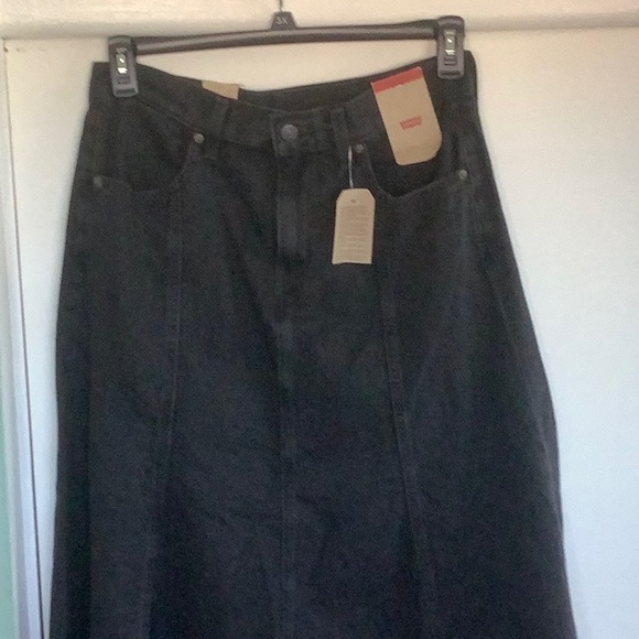 Levi's Black Midi A-Line Skirt for Work - Picture 2 of 6